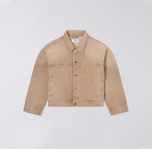 Chaqueta vaquera recortada marrón personalizada