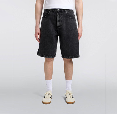Benutzerdefinierte Großhandel Schwarze Blank Wide-Leg Denim Shorts