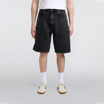 Custom Wholesale Black Blank Wide-Leg Denim Shorts