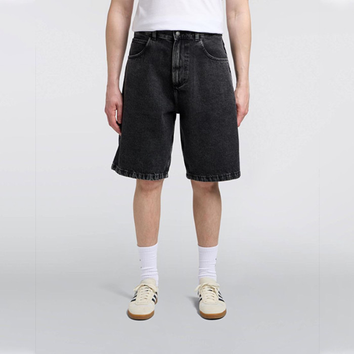 Benutzerdefinierte Großhandel Schwarze Blank Wide-Leg Denim Shorts