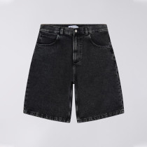 Custom Wholesale Black Blank Wide-Leg Denim Shorts