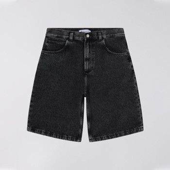 Custom Wholesale Black Blank Wide-Leg Denim Shorts