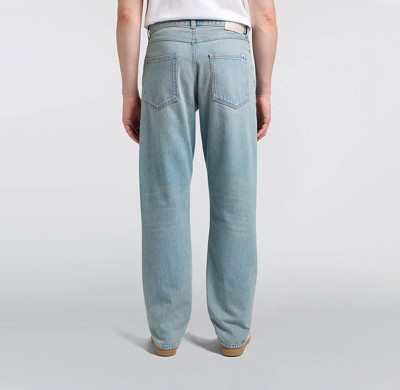 Custom Light Blue Panel Patchwork Workwear Denim Pants