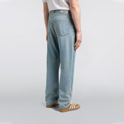 Custom Light Blue Panel Patchwork Workwear Denim Pants