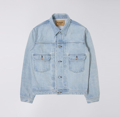 Custom Men's Light Blue Bleach Washed Jeans Jacket