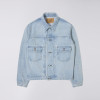 Benutzerdefinierte Herren Hellblau Bleach Washed Jeansjacke