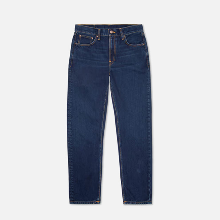 Custom Blank Herren Jeans in schlichtem, verwaschenem Dunkelblau