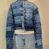 Custom Patchwork Denim Jacket with Belt Loop Details – DiZNEW