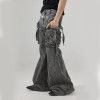 Custom Flared Cargo Jeans with Oversized Utility Pockets