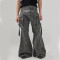 Custom Flared Cargo Jeans with Oversized Utility Pockets