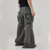Custom Flared Cargo Jeans with Oversized Utility Pockets