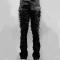 Custom Heavy-Distressed Drawstring Denim Jeans with Embroidered Stitching