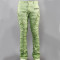 Custom Heavy-Distressed Drawstring Denim Jeans with Embroidered Stitching