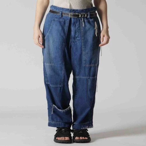 Custom Vintage Patchwork Denim Cargo Pants
