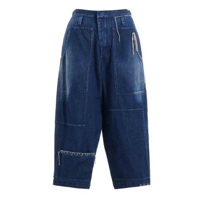 Custom Vintage Patchwork Denim Cargo Pants