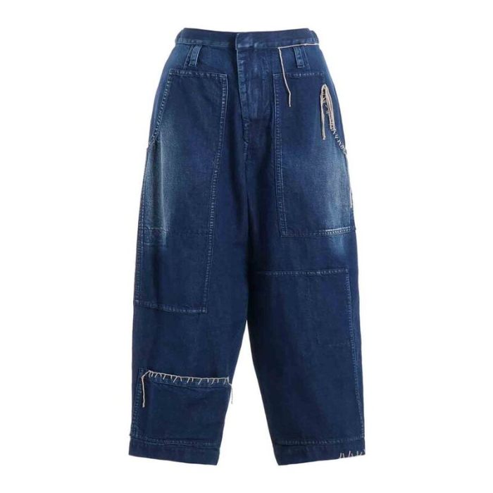 Custom Vintage Patchwork Denim Cargo Pants