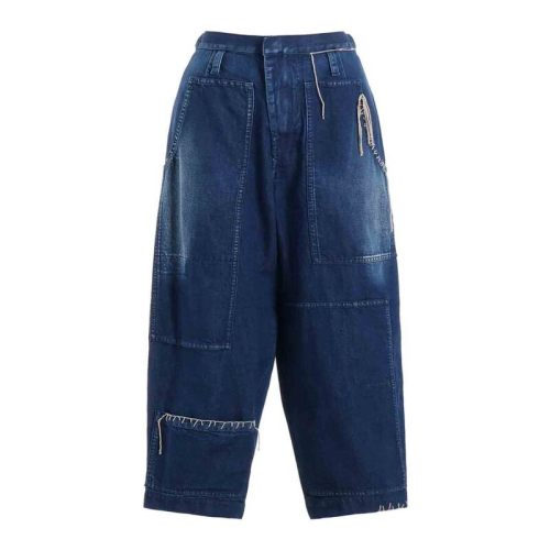 Custom Vintage Patchwork Denim Cargo Pants
