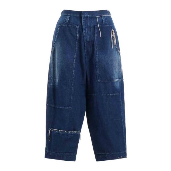 Custom Vintage Patchwork Denim Cargo Pants