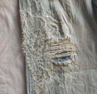 Custom Vintage-Wash Ripped Denim Pants