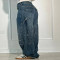 Custom Galaxy-Inspired Paint-Splatter Wide-Leg Jeans