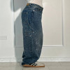 Custom Galaxy-Inspired Paint-Splatter Wide-Leg Jeans