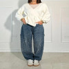 Custom Galaxy-Inspired Paint-Splatter Wide-Leg Jeans
