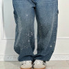 Custom Galaxy-Inspired Paint-Splatter Wide-Leg Jeans