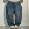 Custom Galaxy-Inspired Paint-Splatter Wide-Leg Jeans
