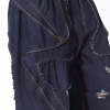 Custom Avant-Garde Distressed Denim Pants with Oversized Pockets