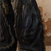 Custom Distressed Cargo Jeans