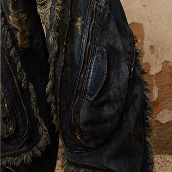 Custom Distressed Cargo Jeans