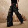 Custom Distressed Cargo Jeans