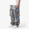 Custom Baroque Pattern Wide-Leg Cargo Pants