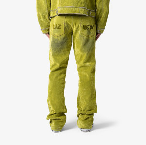 Custom Washed Green Denim Pants