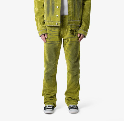 Custom Washed Green Denim Pants