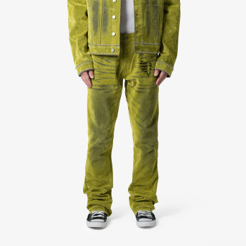 Custom Washed Green Denim Pants