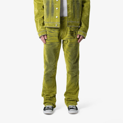 Custom Washed Green Denim Pants