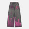 Custom Graffiti Wide-Leg Jeans with Heart Logo