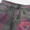Custom Graffiti Wide-Leg Jeans with Heart Logo
