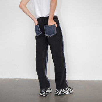 Custom Deconstructed Patchwork Denim Joggers