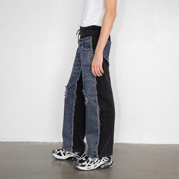 Custom Deconstructed Patchwork Denim Joggers