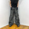 Custom Deconstructed Textured Wide-Leg Pants
