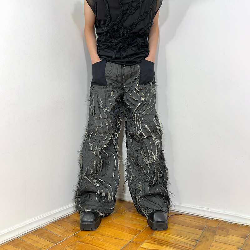 Edgy textured pants