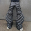 Wide-leg trousers with architectural texture