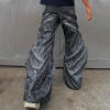 Wide-leg trousers with architectural texture