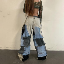 Custom Patchwork Wide-Leg Trousers