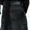 Cyberpunk Armored Wide-Leg Panel Denim Pants