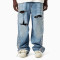 Y2K Destroyed Pearl-Trim Loose Fit Jeans