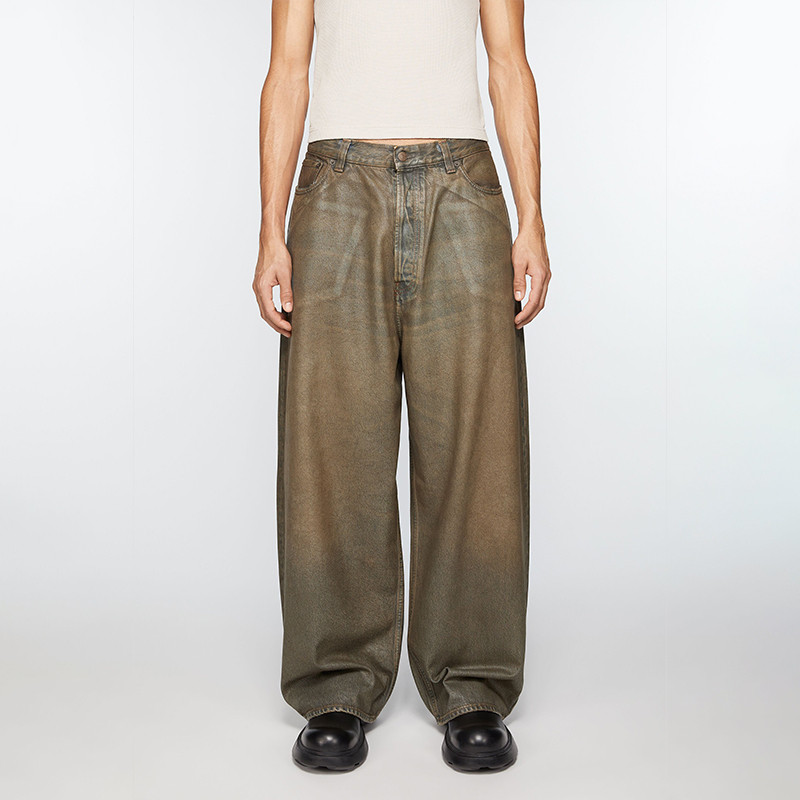 Custom Vintage-Wash Wide-Leg Denim