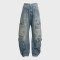 Vintage Multi-Pocket Utility Denim Cargo Pants
